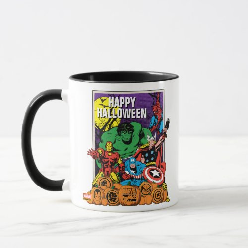 Retro Marvel Heroes With Jack_o_lanterns Mug