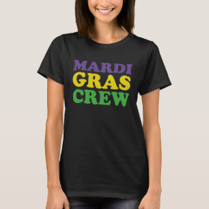 Retro Masquerade Mardi Gras Crew  Beads Parade Cos T-Shirt