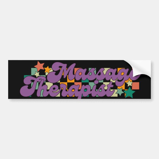 Retro Massage Therapist Bumper Sticker (Front)