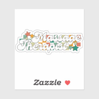 Retro Massage Therapist Sticker
