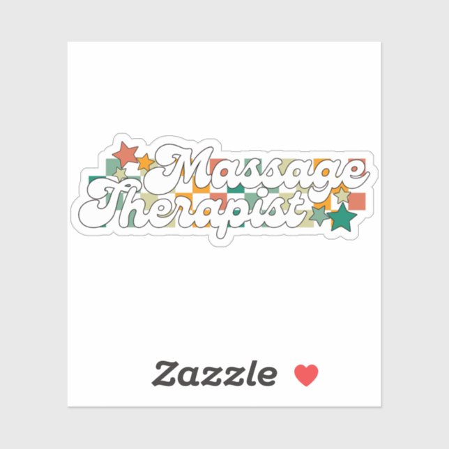 Retro Massage Therapist Sticker (Sheet)