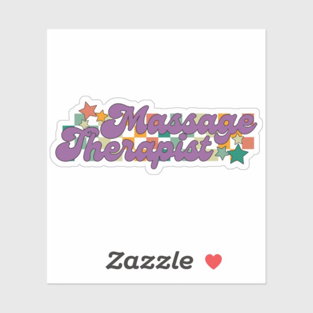 Retro Massage Therapist Sticker (Sheet)