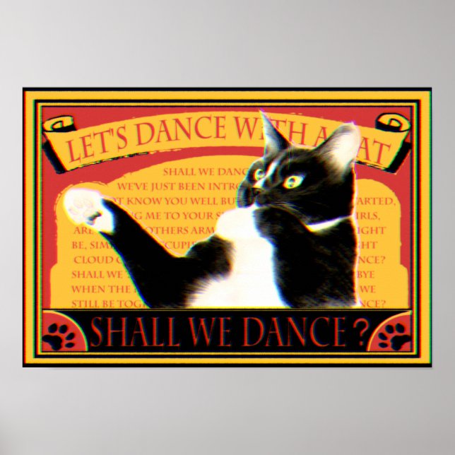 Retro Match Design Dancing Cat Retro Match Dancing Poster (Front)