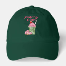Retro Matcha Club Aesthetic Baseball Hat - Cute Vi