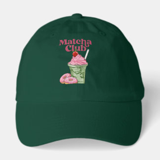 Retro Matcha Club Aesthetic Baseball Hat - Cute Vi