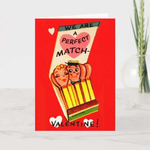 Retro Matches Valentines Day Card