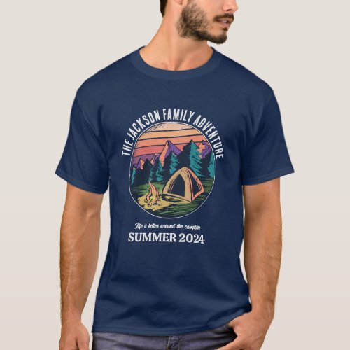 Retro Matching Family Hiking and Camping Trip T_Shirt