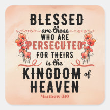 Retro Matthew 5:10 Poppies Watercolor