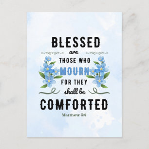 Retro Matthew 5:4 Bible Verse Postcard