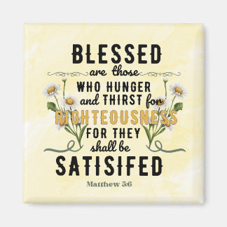 Retro Matthew 5:6 Watercolor Magnet