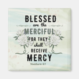 Retro Matthew 5:7 Bible Verse Magnet