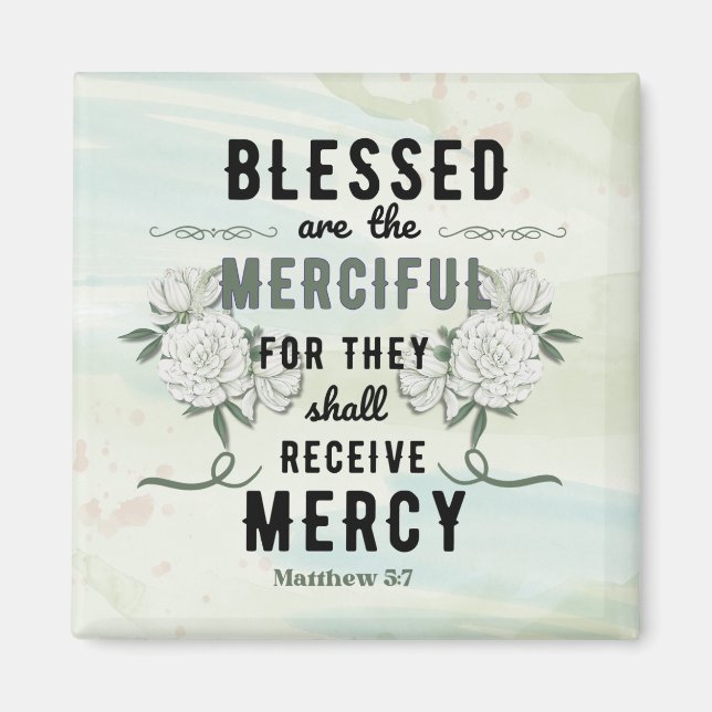 Retro Matthew 5:7 Bible Verse Magnet (Front)