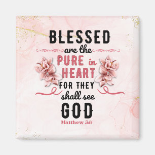 Retro Matthew 5:8 Calla Lillies Watercolor Magnet