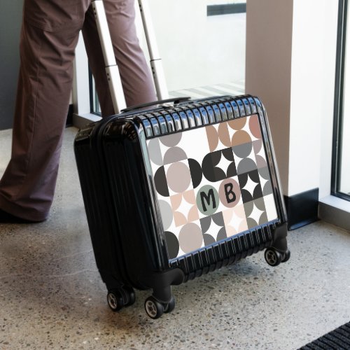 Retro Mauve Taupe Beige Gray Black Art Pattern Luggage
