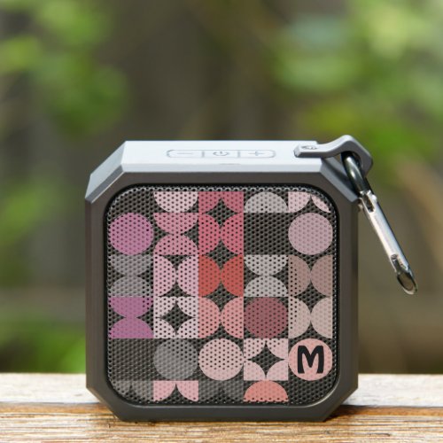 Retro Mauve Taupe Dusty Rose Pop Art Pattern Bluetooth Speaker