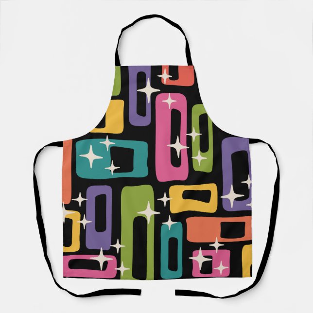 Retro MCM Abstract Atomic Age Pattern Apron (Front)