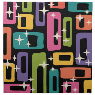 Retro MCM Abstract Atomic Age Pattern Cloth Napkin