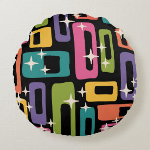 Retro MCM Abstract Atomic Age Pattern Round Pillow