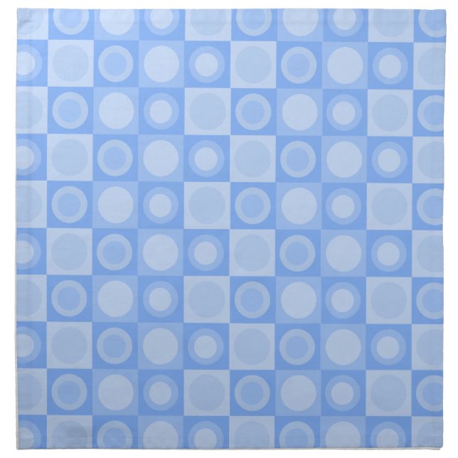 Retro MCM Geometric Pattern Baby Blue Cloth Napkin (Front)