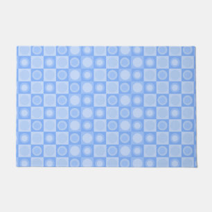 Retro MCM Geometric Pattern Baby Blue Doormat