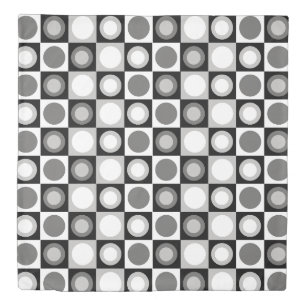 Retro MCM Geometric Pattern Black White Duvet Cover