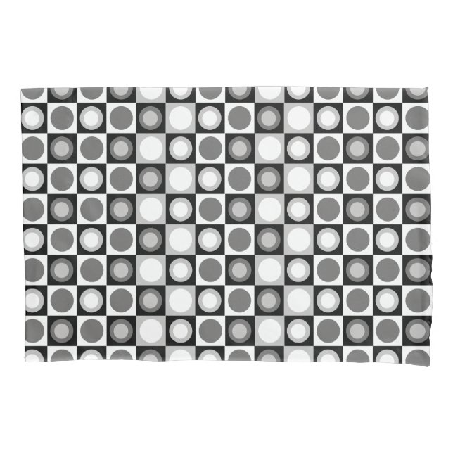 Retro MCM Geometric Pattern Black White Pillow Case (Front)