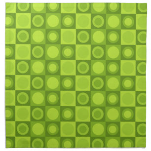 Retro MCM Geometric Pattern Chartreuse Cloth Napkin