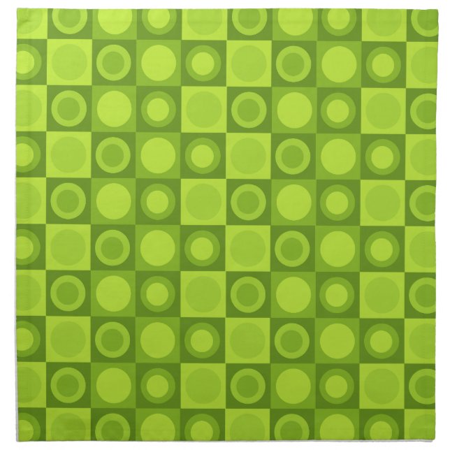 Retro MCM Geometric Pattern Chartreuse Cloth Napkin (Front)