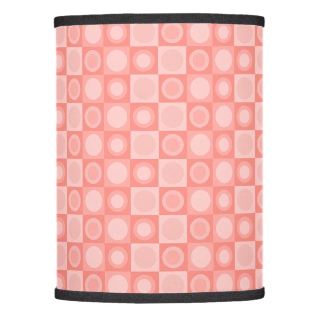 Retro MCM Geometric Pattern Salmon Pink Lamp Shade (Front)