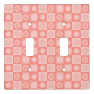 Retro MCM Geometric Pattern Salmon Pink Light Switch Cover