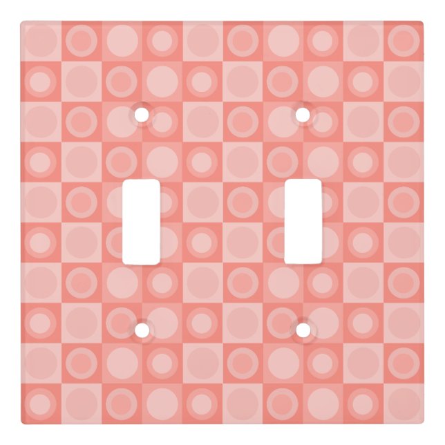 Retro MCM Geometric Pattern Salmon Pink Light Switch Cover (Front)