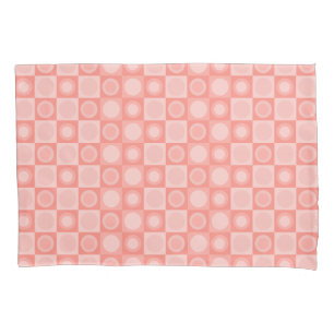 Retro MCM Geometric Pattern Salmon Pink Pillow Case