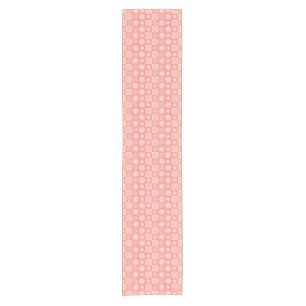 Retro MCM Geometric Pattern Salmon Pink Short Table Runner