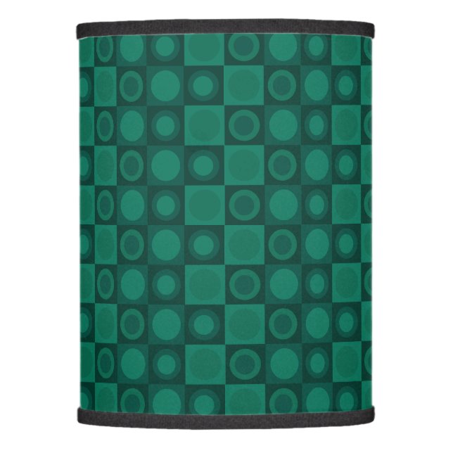 Retro MCM Geometric Pattern Teal Lamp Shade (Front)