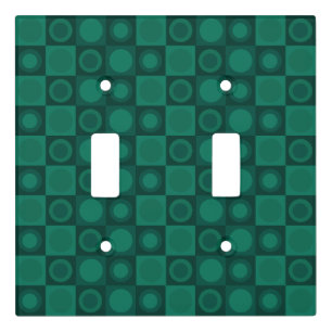 Retro MCM Geometric Pattern Teal Light Switch Cover