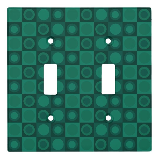 Retro MCM Geometric Pattern Teal Light Switch Cover (Front)