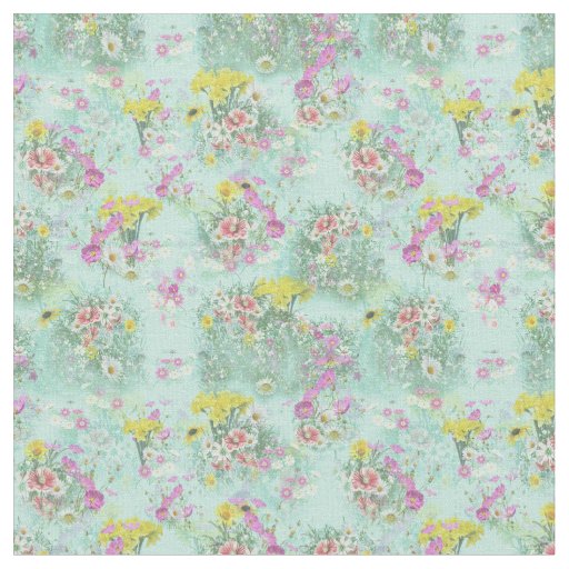 Retro Meadow Classic Flowers Fabric