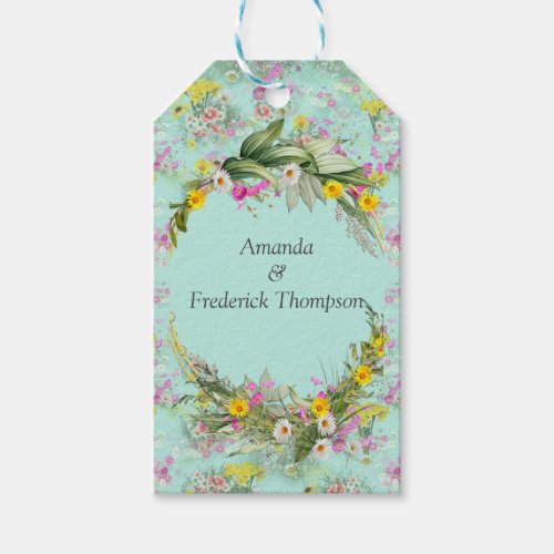 Retro Meadow Classic Flowers Gift Tags