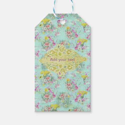 Retro Meadow Classic Flowers Gift Tags