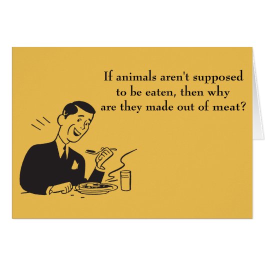 Retro Meat Carnivore Animals Eating Cards (Front Horizontal)