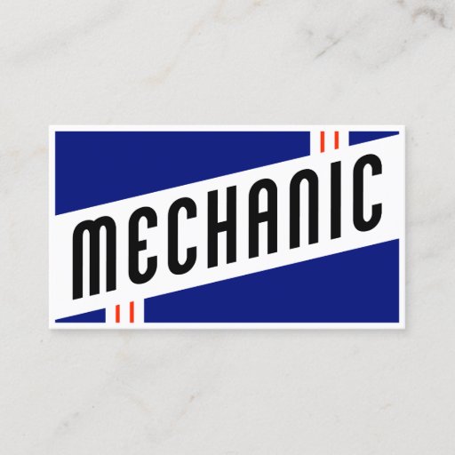 Customizable retro mechanic business card