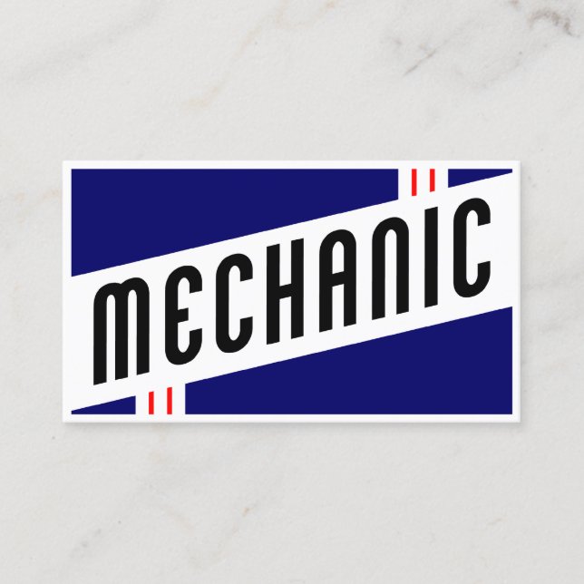 retro mechanic business card (Front)