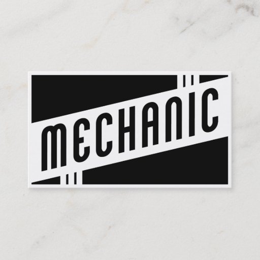 Customizable retro mechanic business card