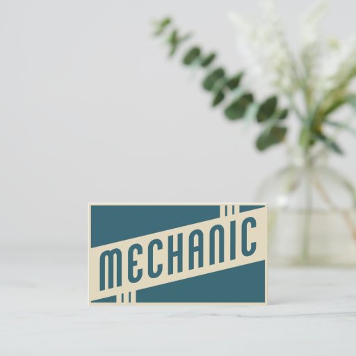 Customizable retro mechanic business cards