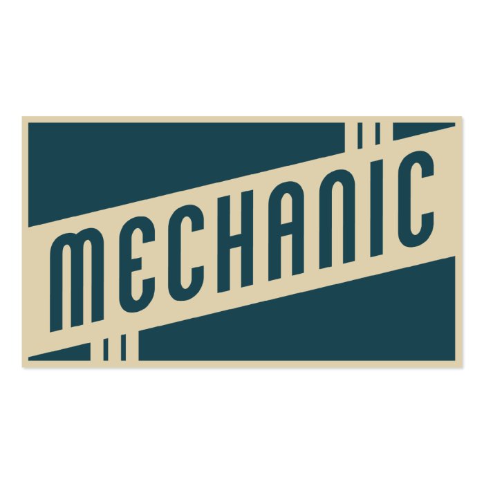 retro mechanic business cards