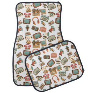 Retro Media Pattern car floor mats