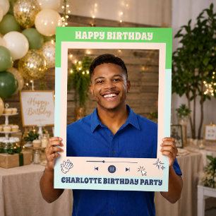 Retro Media Player Birthday Party Fun Selfie Frame