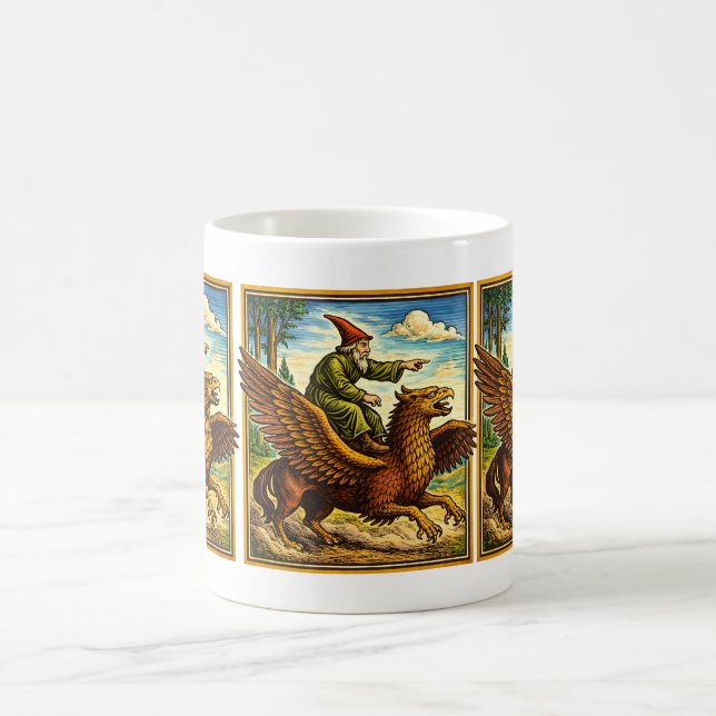 Retro Medieval Snail Rider Fantasy Tee Postcard Coffee Mug (Center)
