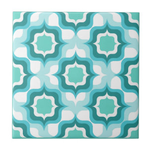 Retro Mediterranean Blue White Ceramic Tile