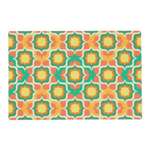 Retro Mediterranean Tiling Orange Green Yellow Placemat